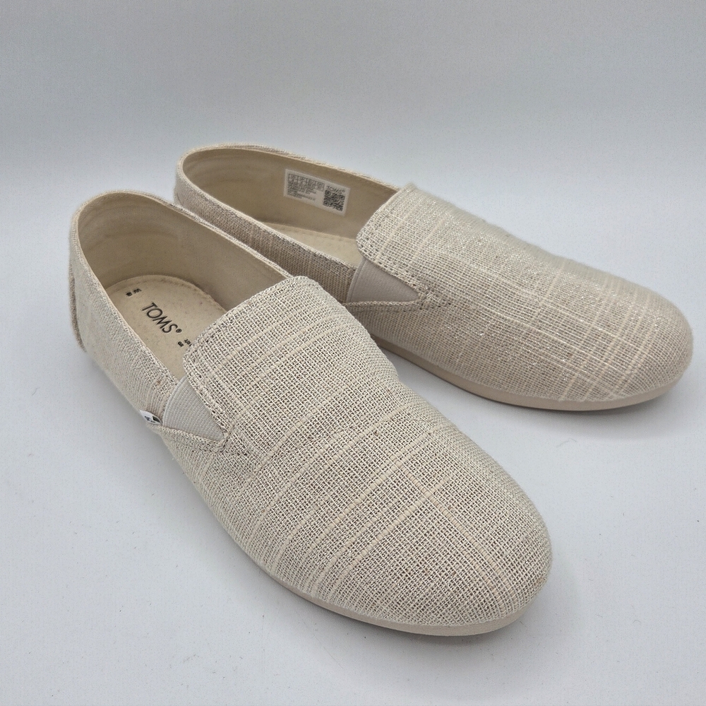 Toms Women’s Redondo Natural Metalic Slip on Woven Size 8